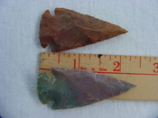  2 reproduction arrowheads 2 1/4 inch jasper arrow heads z171 