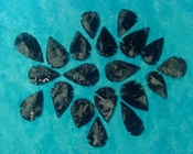  20 obsidian arrowheads replica 2"-2 1/2" black arrowheads ob135 