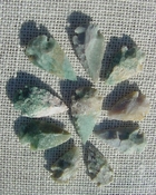  10 Light Green & multi color reproduction arrowheads ks597 