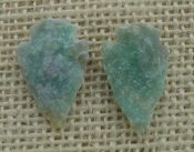  1 pair arrowheads for earrings stone green replica point ae55 