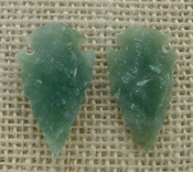  1 pair arrowheads for earrings stone green replica point ae95 