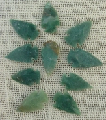  10 arrowheads green reproduction arrowheads bird points sa374 