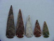  5 piece Reproduction Spearheads collection jasper x348 