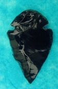  2.53" obsidian spearhead reproduction black obsidian O321 