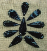  10 obsidian arrowheads reproduction black arrowheads O7 