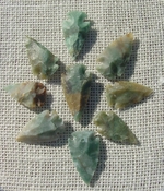  9 green with tan multi colors reproduction arrowheads ks587 