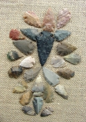  24 stone arrowheads 1 spearhead bulk arrowheads earthy ms16 