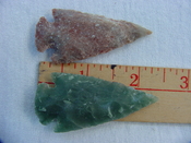  2 reproduction arrowheads 2 1/4 inch jasper arrow heads z164 