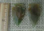  1 pair arrowheads earring green stone replica point ae219a 
