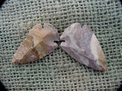  2 arrowheads reproduction tans gray arrowheads bird points ks316 