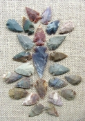  24 stone arrowheads 1 spearhead bulk arrowheads earthy ms22 