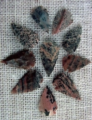  10 arrowheads with spots spotted reproduction bird points ks503 