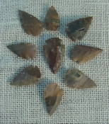  9 stone arrowheads replica brown arrow heads bird points sa372 