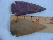  2 reproduction arrow heads 2 1/2 inch jasper arrowheads z94 