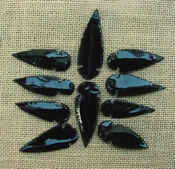  10 obsidian arrowheads reproduction black arrowheads O55 