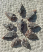  10 browns & tan arrowheads reproduction arrow bird points ks588 