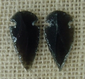 1 pair arrowheads for earrings black obsidian replica obe124 