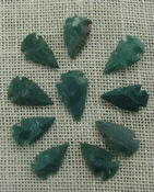  10 arrowheads dark green stone points replica arrow heads sp38 