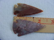  2 reproduction arrowheads 2 1/4 inch jasper arrow heads z119 