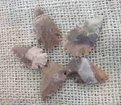  5 arrowheads reproduction tan brown arrowheads bird points ks310 