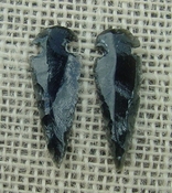  1 pair arrowheads for earrings black obsidian replica obe17 