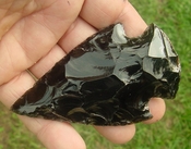  3.89" black obsidian spearhead reproduction black obsidian 0387 