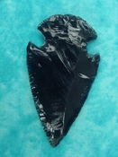  3.60" black obsidian spearhead reproduction black obsidian 0356 