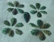  50 bulk arrowheads spearheads stone replica points green sa884 
