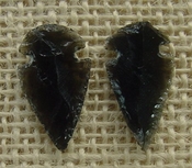  1 pair arrowheads for earrings black obsidian replica obe128 
