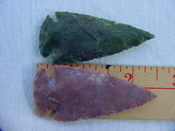  2 reproduction arrow heads 2 1/2 inch jasper arrowheads z93 