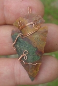  1.61" stone arrowhead pendant make your custom jewelry eb14 
