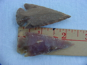  2 reproduction arrow heads 2 1/4 inch jasper arrowheads z122 