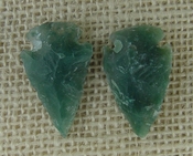  1 pair arrowheads for earrings stone green replica point ae73 