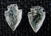  1 pair arrowheads for earrings clear crystal quartz replica cq29 