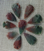  10 Red & Green & multi color reproduction arrowheads ks565 