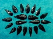  20 obsidian arrowheads replica 2"-2 1/2" black arrowheads ob120 
