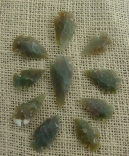 10 green arrowheads transparent stone replica arrow heads sp44 