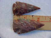 2 reproduction arrowheads 2 1/4 inch jasper arrow heads z161 