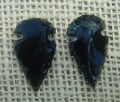  1 pair arrowheads for earrings black obsidian replica obe74 
