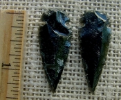  Pair of obsidian arrowheads for making custom jewelry ae205b 