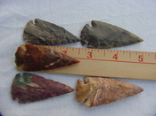  5 reproduction arrowheads 2 1/4 inch jasper arrow heads adc93wb 