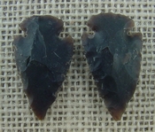  1 pair arrowheads for earrings stone dark replica point ae21 