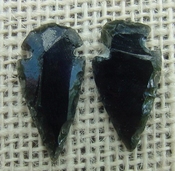  1 pair arrowheads for earrings black obsidian replica obe79 
