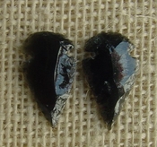  1 pair arrowheads for earrings black obsidian replica obe118 