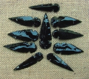 10 obsidian arrowheads reproduction black arrowheads O12 