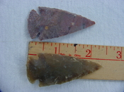  2 reproduction arrowheads 2 1/4 inch jasper arrow heads z146 