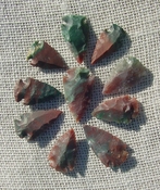  10 Red & Green & multi color reproduction arrowheads ks567 
