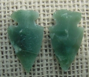  1 pair arrowheads for earrings stone green replica point ae9 