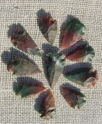  10 green with red multi colors reproduction arrowheads ks578 