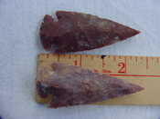  2 reproduction arrowheads 2 1/4 inch jasper arrow heads z168 
